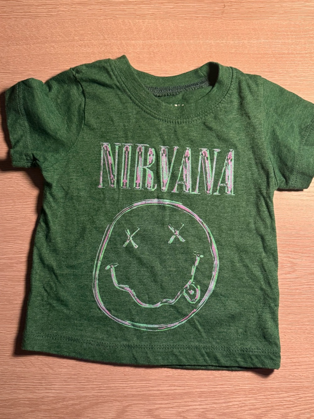 NIRVANA Green Kids Short Sleeve Graphic Tee